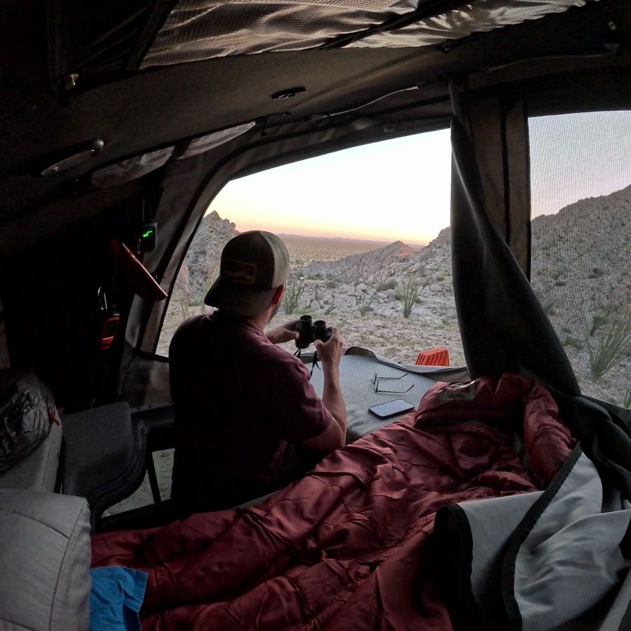 Inside the camper loft