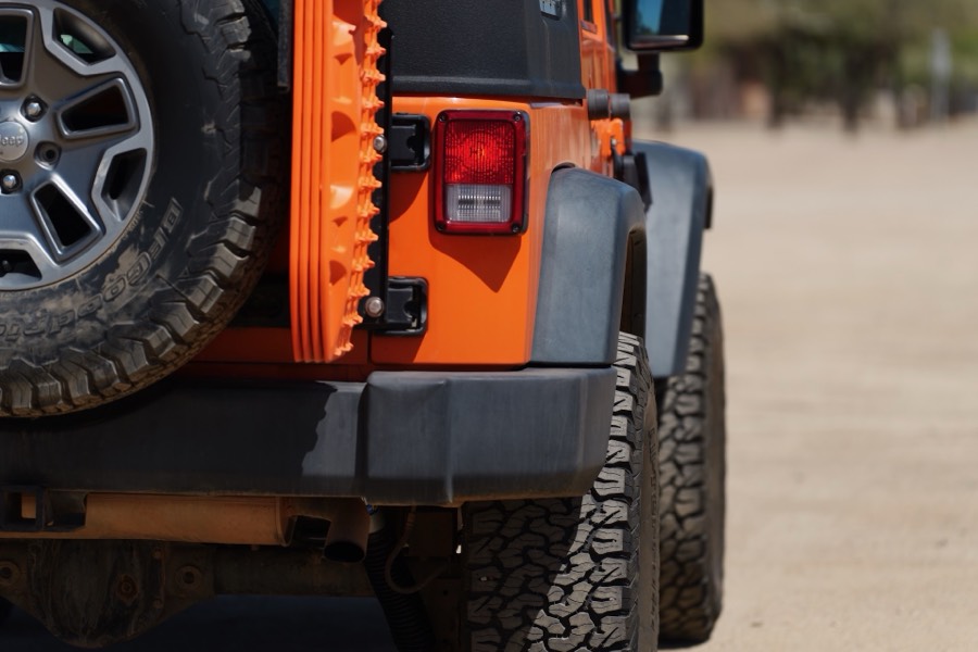 Maxtrax on the spare tire hinge